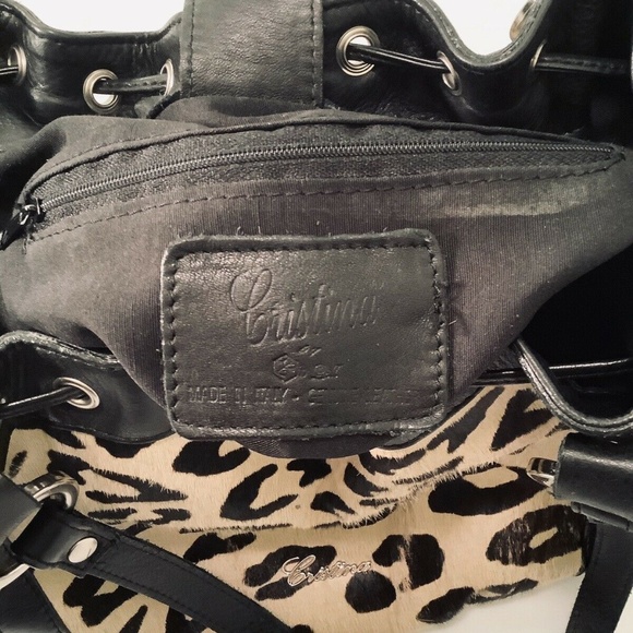 Cristina Made in Italy Leather Calf Leopard Bag - Picture 8 of 8